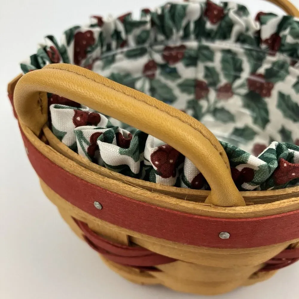 Longaberger Peppermint Red Basket 1999 | /w Liner 5